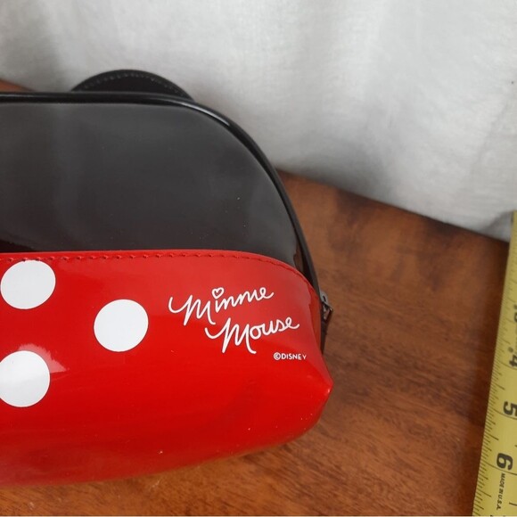 Disney Minnie Mouse Black and Red Polka-Dot Patent Leather Cosmetic Case - Picture 5 of 11